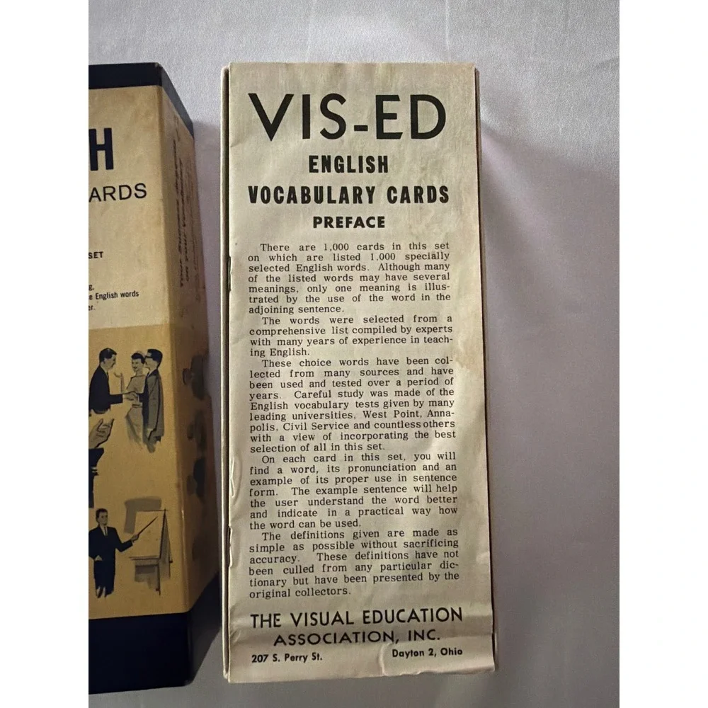 Vis-Ed English Vocabulary Cards Unisex OS Tan‎ Fair Vintage 1000 Card Set